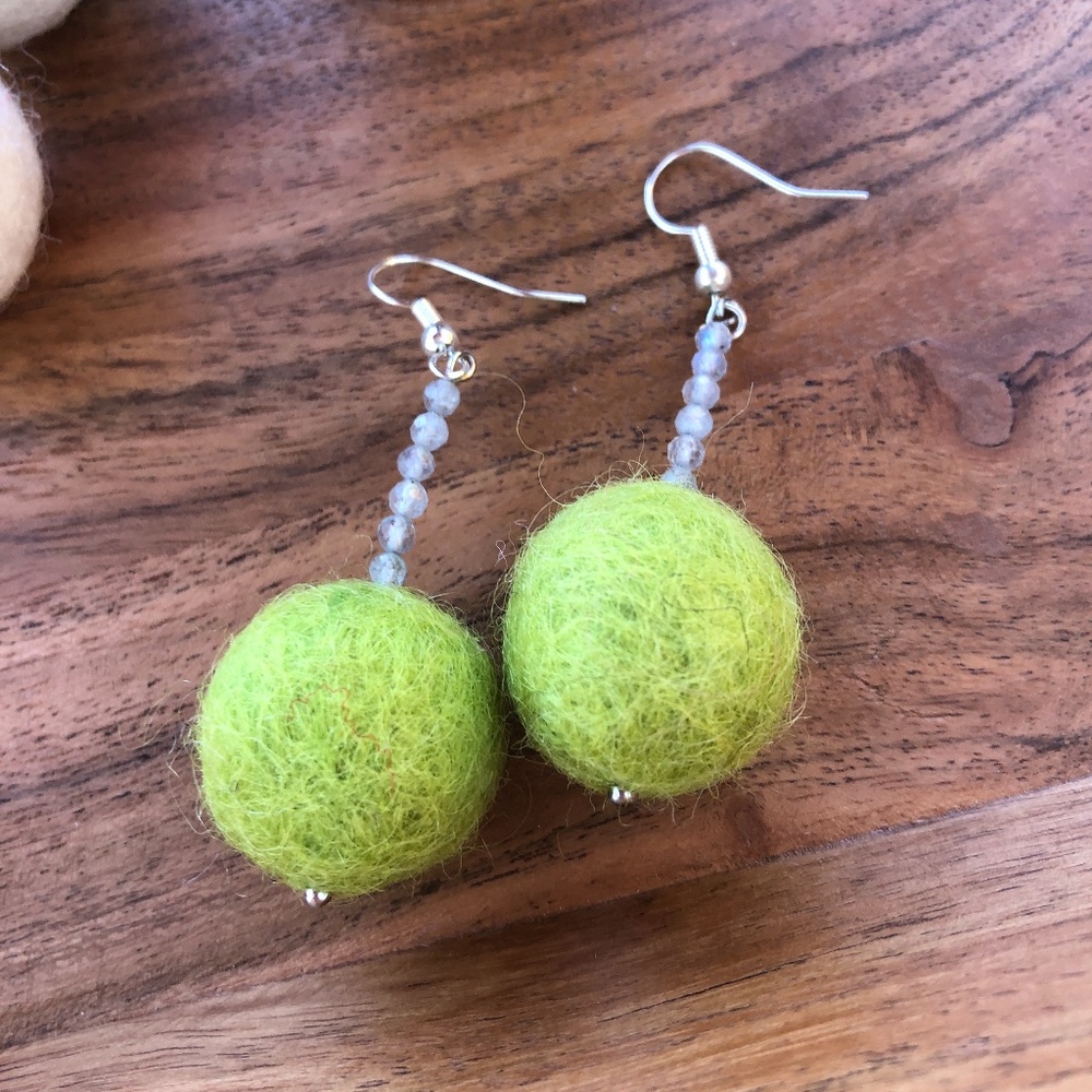 5/$25 Wool Ball Earrings